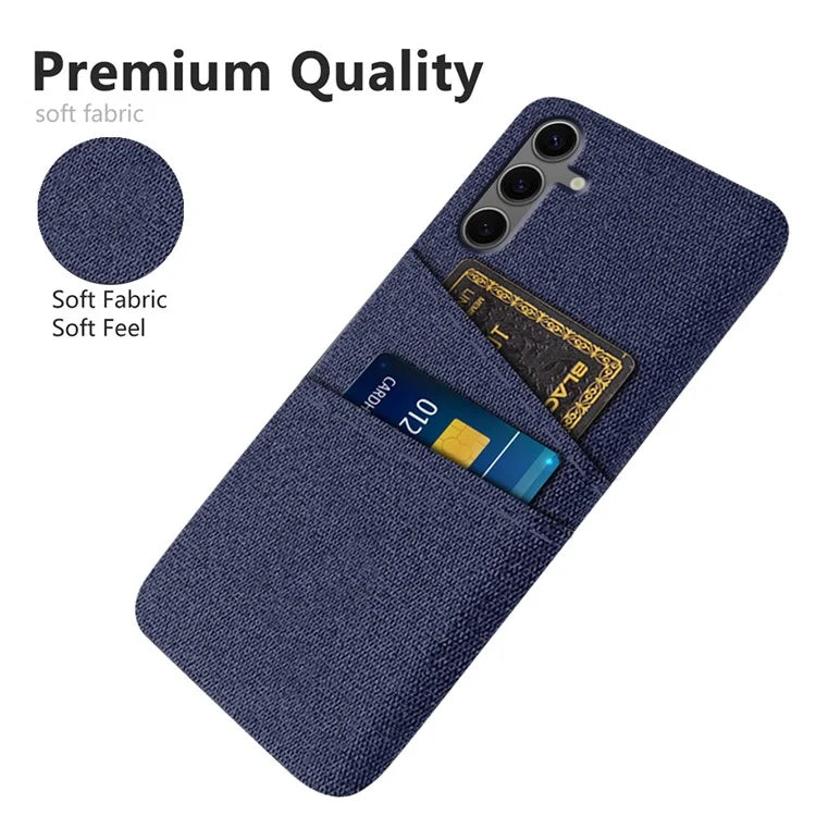 For Samsung Galaxy S24 FE Case Cloth + Hard PC Phone Cover with Dual Card Slots