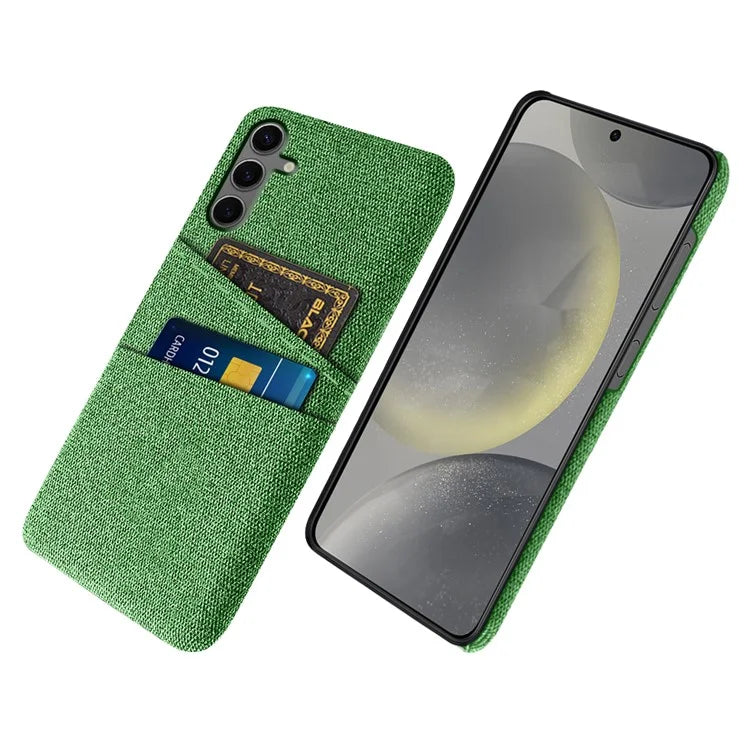 For Samsung Galaxy S24 FE Case Cloth + Hard PC Phone Cover with Dual Card Slots