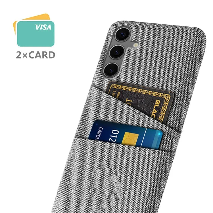 For Samsung Galaxy S24 FE Case Cloth + Hard PC Phone Cover with Dual Card Slots