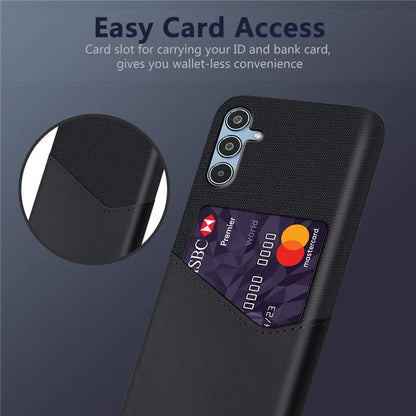 For Samsung Galaxy M35 5G Case Cloth Texture PU Leather Hard PC Card Slot Phone Cover