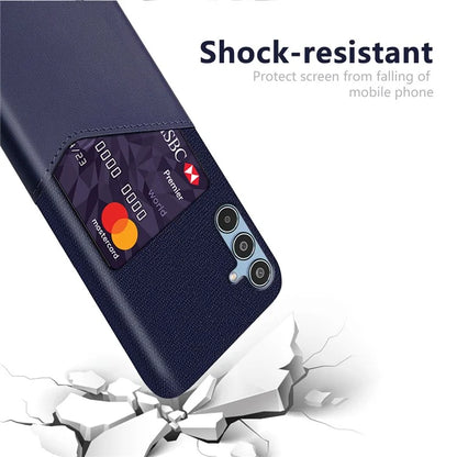 For Samsung Galaxy M35 5G Case Cloth Texture PU Leather Hard PC Card Slot Phone Cover