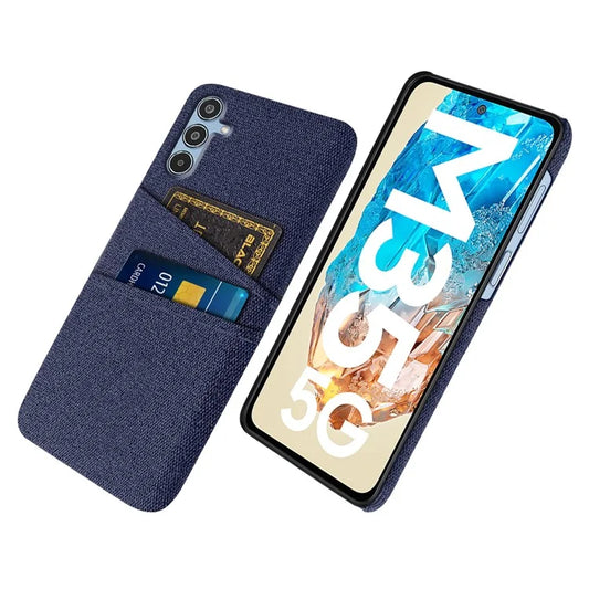 For Samsung Galaxy M35 5G Case Cloth + Hard PC Phone Cover with Dual Card Slots