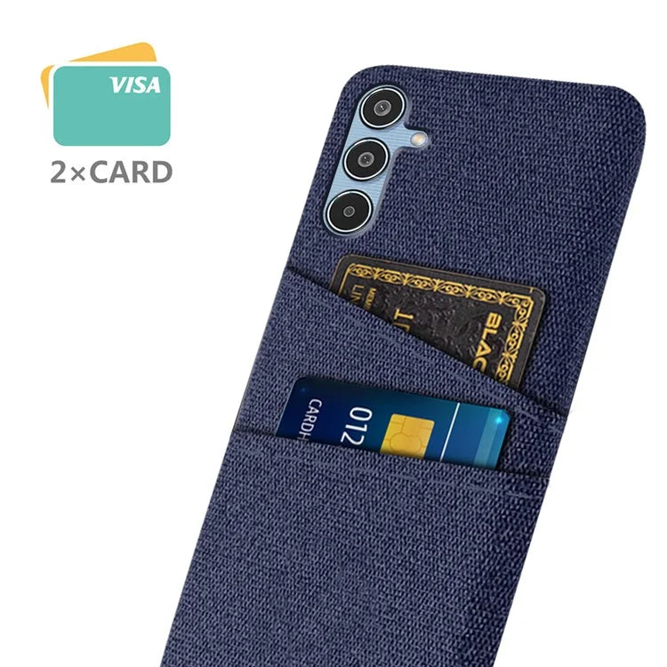 For Samsung Galaxy M35 5G Case Cloth + Hard PC Phone Cover with Dual Card Slots