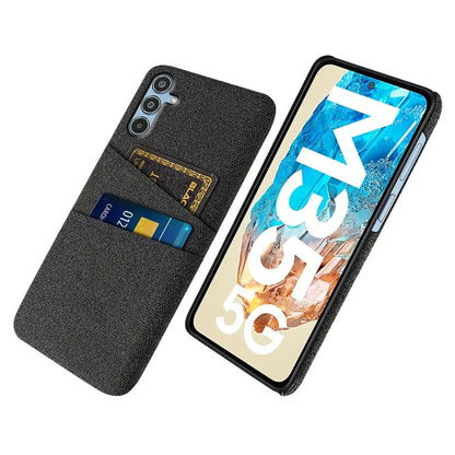For Samsung Galaxy M35 5G Case Cloth + Hard PC Phone Cover with Dual Card Slots