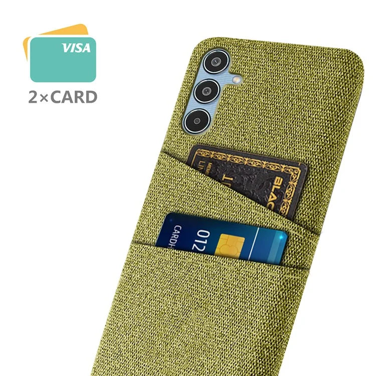 For Samsung Galaxy M35 5G Case Cloth + Hard PC Phone Cover with Dual Card Slots