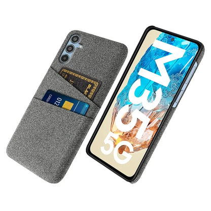 For Samsung Galaxy M35 5G Case Cloth + Hard PC Phone Cover with Dual Card Slots