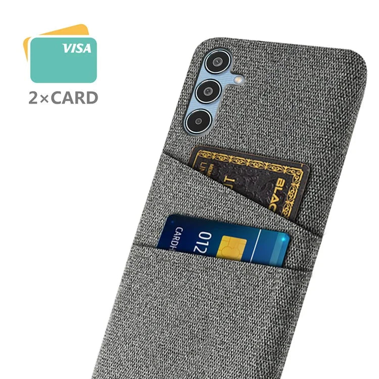 For Samsung Galaxy M35 5G Case Cloth + Hard PC Phone Cover with Dual Card Slots