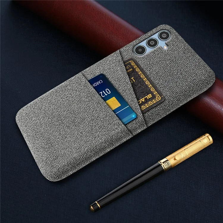 For Samsung Galaxy M35 5G Case Cloth + Hard PC Phone Cover with Dual Card Slots