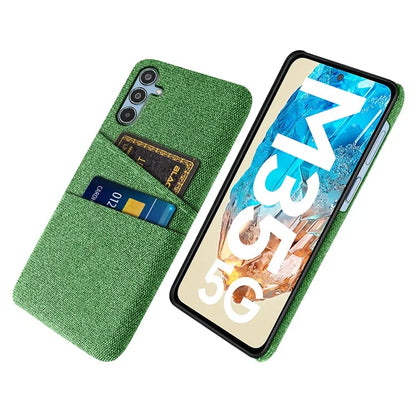 For Samsung Galaxy M35 5G Case Cloth + Hard PC Phone Cover with Dual Card Slots