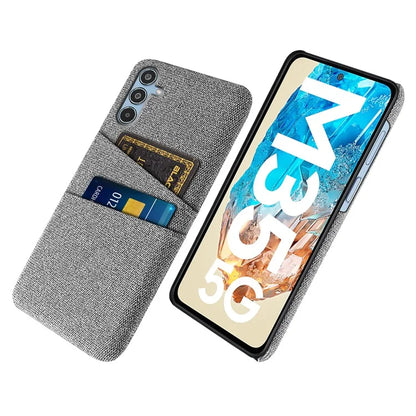 For Samsung Galaxy M35 5G Case Cloth + Hard PC Phone Cover with Dual Card Slots