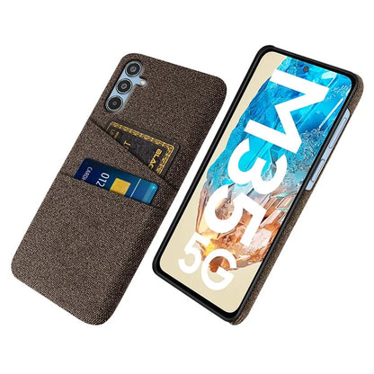 For Samsung Galaxy M35 5G Case Cloth + Hard PC Phone Cover with Dual Card Slots