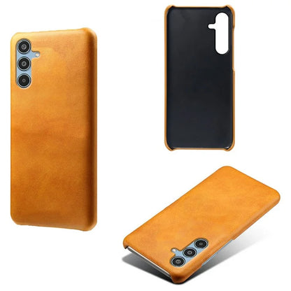 For Samsung Galaxy M35 5G Case Calf Texture PU Leather Hard PC Protective Phone Cover