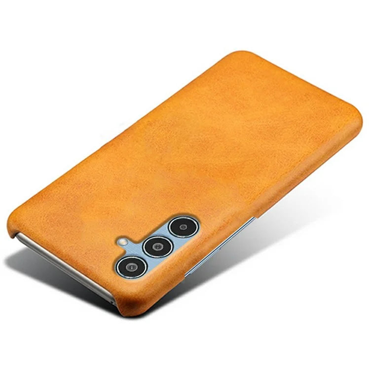For Samsung Galaxy M35 5G Case Calf Texture PU Leather Hard PC Protective Phone Cover