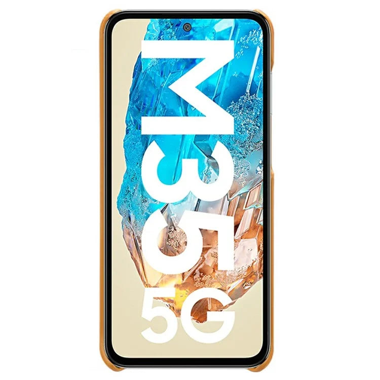 For Samsung Galaxy M35 5G Case Calf Texture PU Leather Hard PC Protective Phone Cover