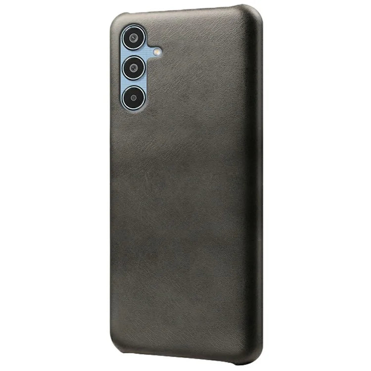 For Samsung Galaxy M35 5G Case Calf Texture PU Leather Hard PC Protective Phone Cover
