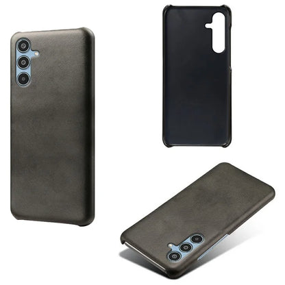 For Samsung Galaxy M35 5G Case Calf Texture PU Leather Hard PC Protective Phone Cover