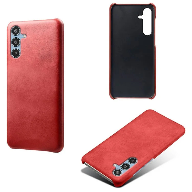 For Samsung Galaxy M35 5G Case Calf Texture PU Leather Hard PC Protective Phone Cover