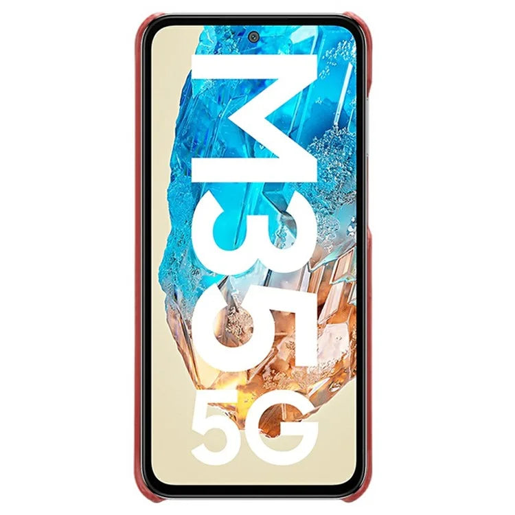 For Samsung Galaxy M35 5G Case Calf Texture PU Leather Hard PC Protective Phone Cover
