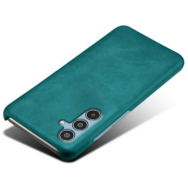 For Samsung Galaxy M35 5G Case Calf Texture PU Leather Hard PC Protective Phone Cover