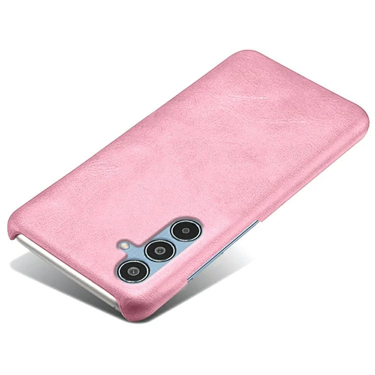 For Samsung Galaxy M35 5G Case Calf Texture PU Leather Hard PC Protective Phone Cover