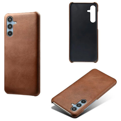 For Samsung Galaxy M35 5G Case Calf Texture PU Leather Hard PC Protective Phone Cover