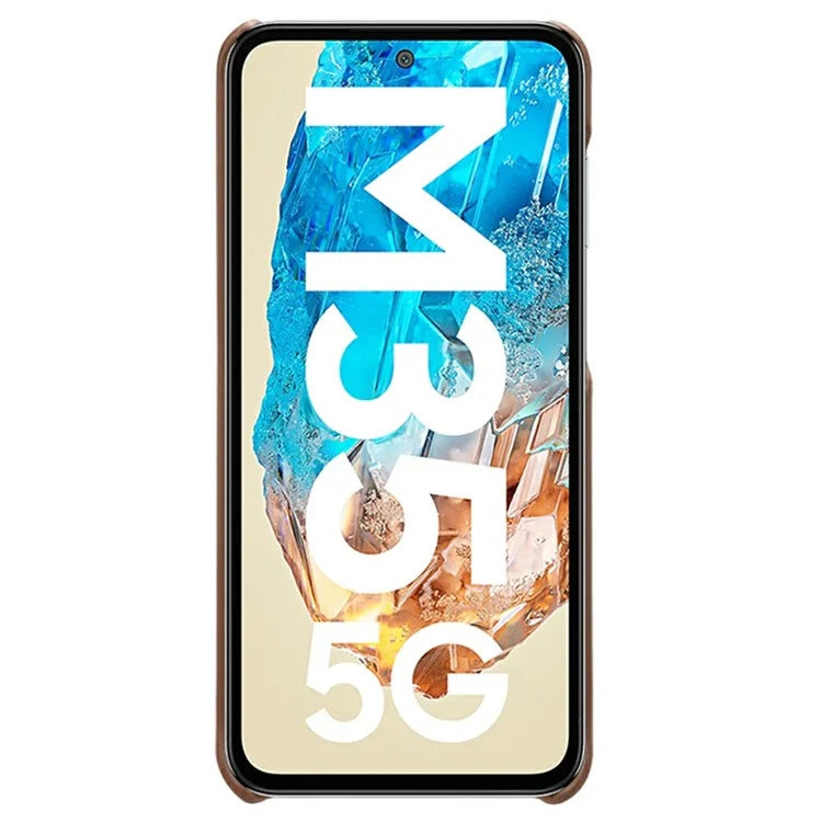 For Samsung Galaxy M35 5G Case Calf Texture PU Leather Hard PC Protective Phone Cover