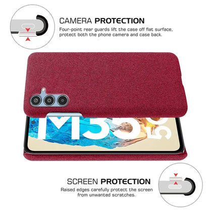 For Samsung Galaxy M35 5G Case Cloth Texture Anti-Scratch Protective PC Phone Cover
