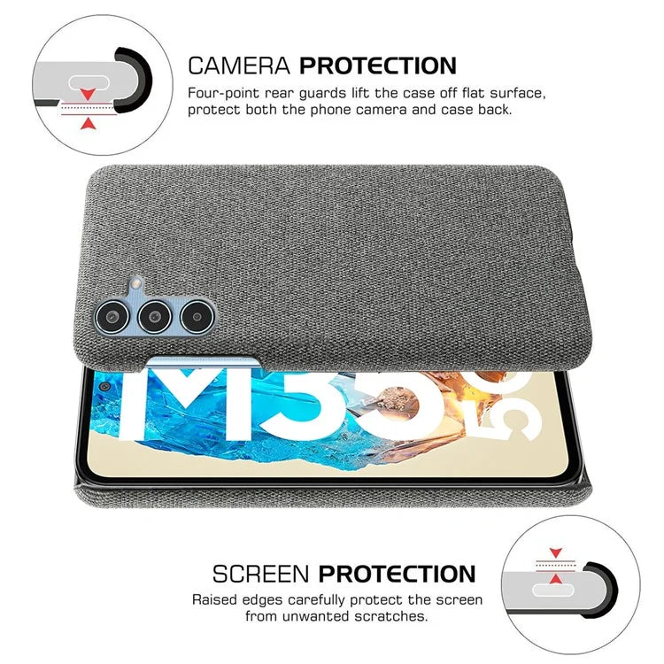 For Samsung Galaxy M35 5G Case Cloth Texture Anti-Scratch Protective PC Phone Cover