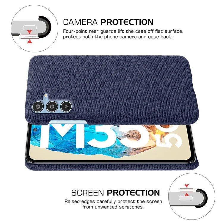 For Samsung Galaxy M35 5G Case Cloth Texture Anti-Scratch Protective PC Phone Cover