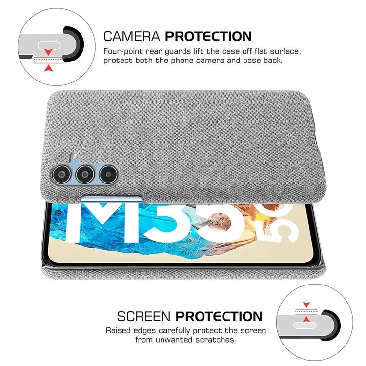 For Samsung Galaxy M35 5G Case Cloth Texture Anti-Scratch Protective PC Phone Cover