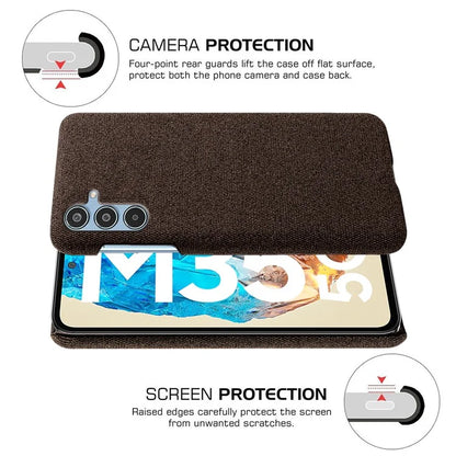 For Samsung Galaxy M35 5G Case Cloth Texture Anti-Scratch Protective PC Phone Cover