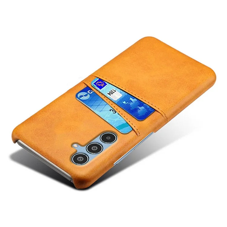 For Samsung Galaxy M35 5G Case Dual Card Slots PU Leather + Hard PC Phone Cover