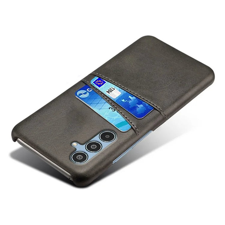 For Samsung Galaxy M35 5G Case Dual Card Slots PU Leather + Hard PC Phone Cover