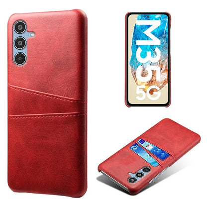 For Samsung Galaxy M35 5G Case Dual Card Slots PU Leather + Hard PC Phone Cover