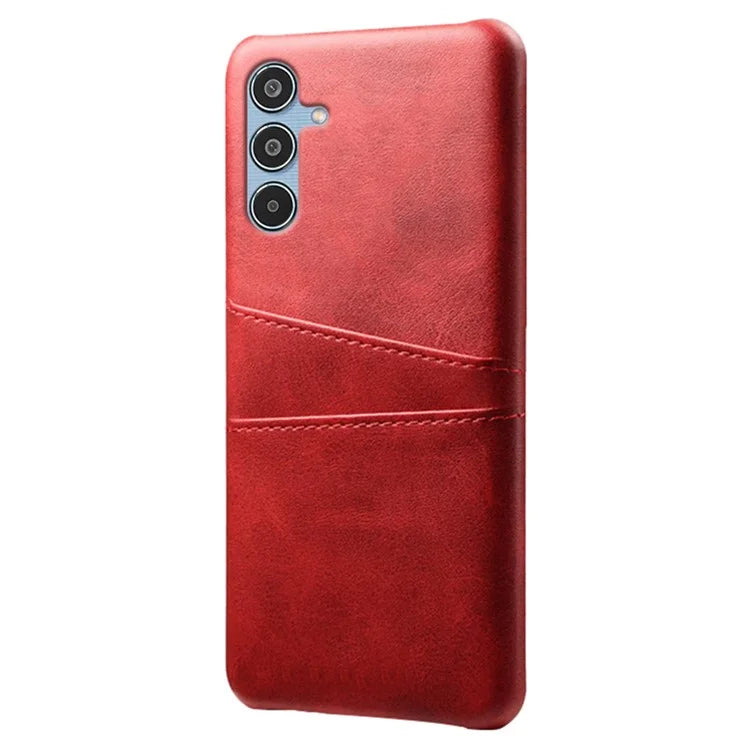 For Samsung Galaxy M35 5G Case Dual Card Slots PU Leather + Hard PC Phone Cover