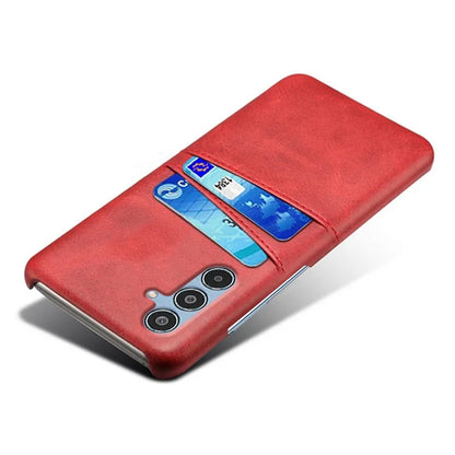 For Samsung Galaxy M35 5G Case Dual Card Slots PU Leather + Hard PC Phone Cover