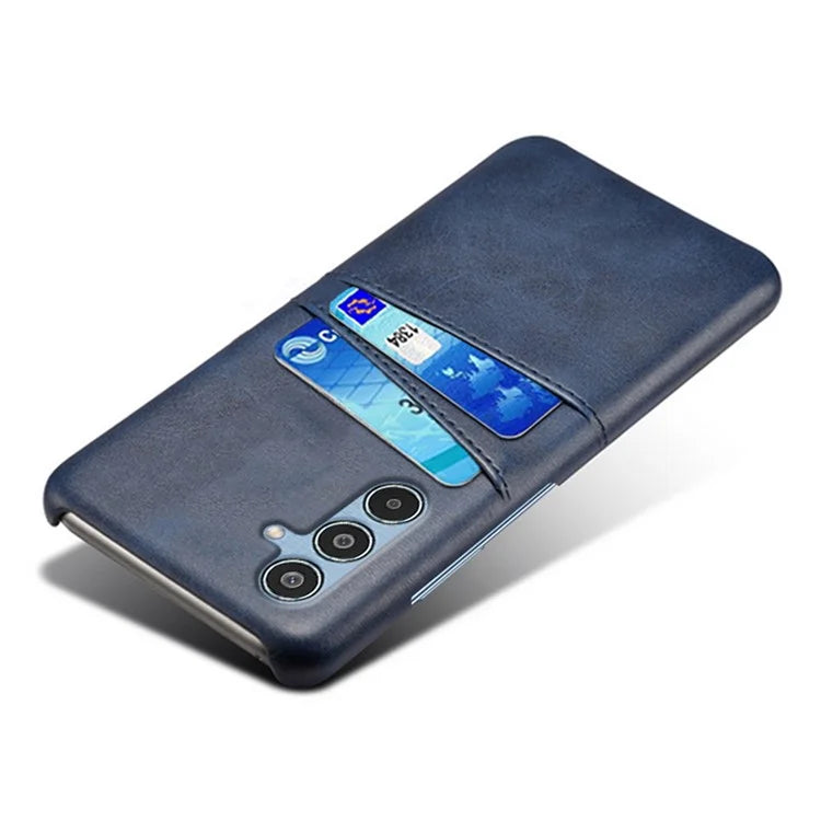 For Samsung Galaxy M35 5G Case Dual Card Slots PU Leather + Hard PC Phone Cover