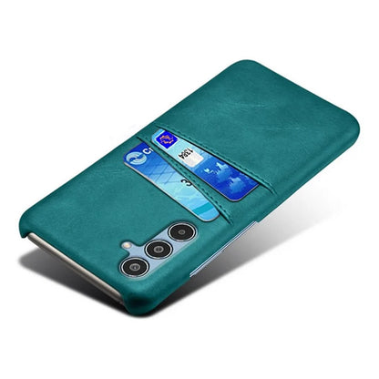 For Samsung Galaxy M35 5G Case Dual Card Slots PU Leather + Hard PC Phone Cover