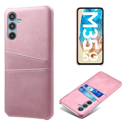 For Samsung Galaxy M35 5G Case Dual Card Slots PU Leather + Hard PC Phone Cover
