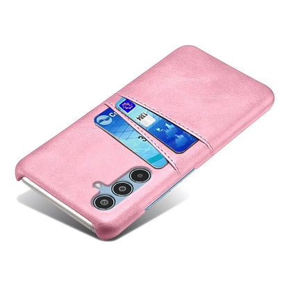 For Samsung Galaxy M35 5G Case Dual Card Slots PU Leather + Hard PC Phone Cover