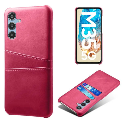 For Samsung Galaxy M35 5G Case Dual Card Slots PU Leather + Hard PC Phone Cover