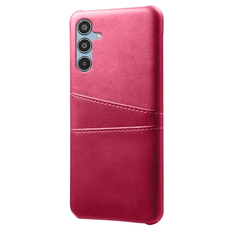 For Samsung Galaxy M35 5G Case Dual Card Slots PU Leather + Hard PC Phone Cover