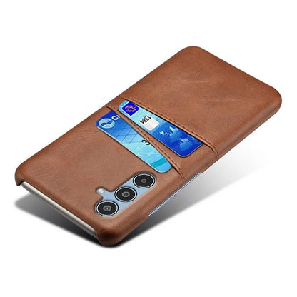 For Samsung Galaxy M35 5G Case Dual Card Slots PU Leather + Hard PC Phone Cover
