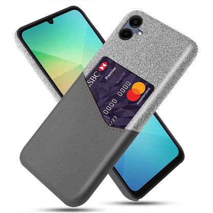 For Samsung Galaxy A06 Case Cloth Texture PU Leather Hard PC Card Slot Phone Cover