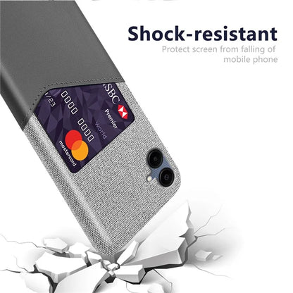 For Samsung Galaxy A06 Case Cloth Texture PU Leather Hard PC Card Slot Phone Cover