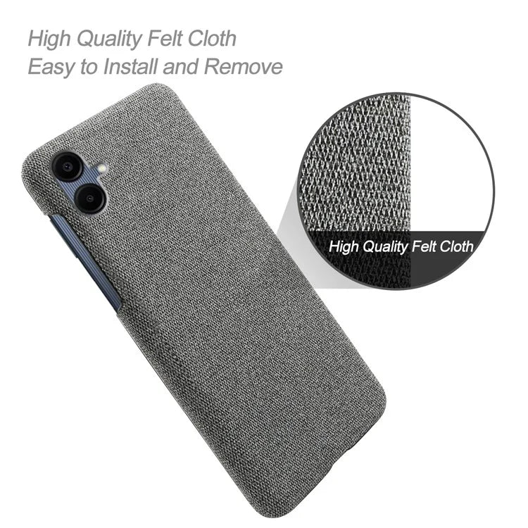 For Samsung Galaxy A06 Case Cloth Texture Anti-Scratch Protective PC Phone Cover