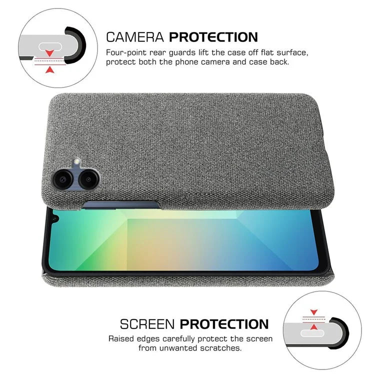 For Samsung Galaxy A06 Case Cloth Texture Anti-Scratch Protective PC Phone Cover