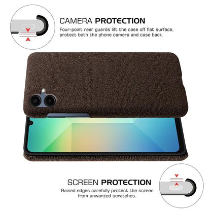 For Samsung Galaxy A06 Case Cloth Texture Anti-Scratch Protective PC Phone Cover