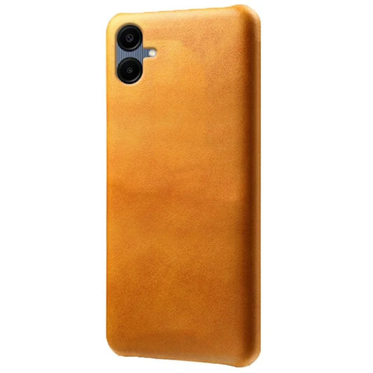 For Samsung Galaxy A06 Case Calf Texture PU Leather Hard PC Protective Phone Cover