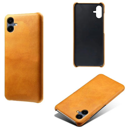 For Samsung Galaxy A06 Case Calf Texture PU Leather Hard PC Protective Phone Cover